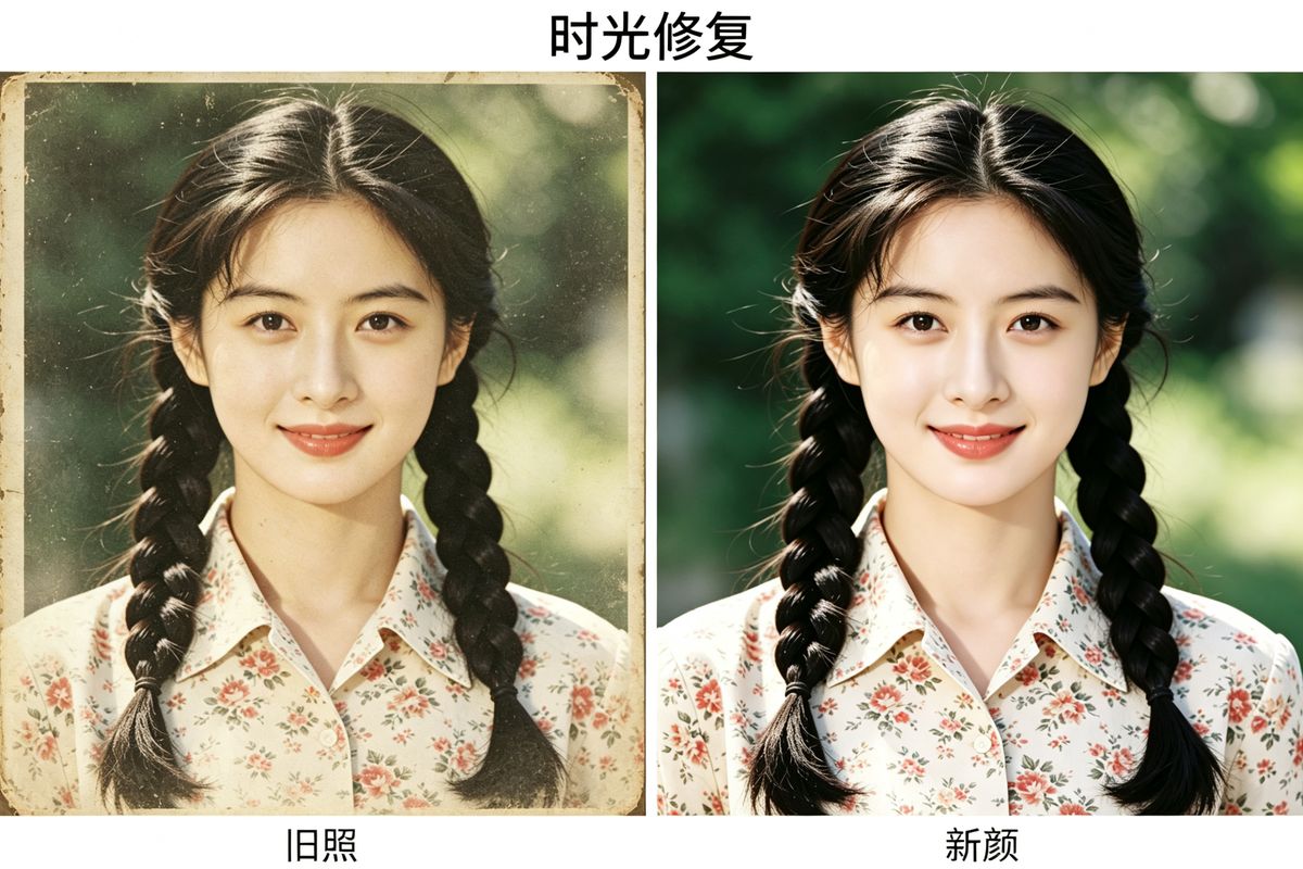 AI照片润色对比